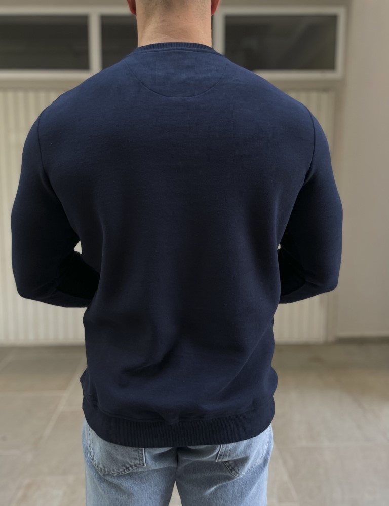 Ανδρική μπλε πλεκτή βαμβακερή μακρυμάνικη μπλούζα plus size 2308N φωτογραφία